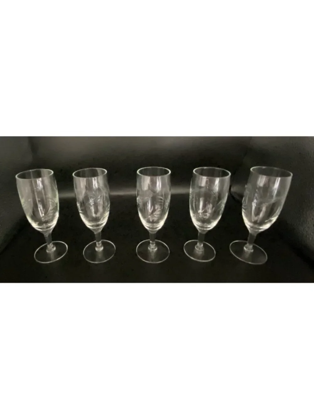 Vintage Wheat Whiskey Sour Juice Glasses Set Of 5 MCM Blown Glass Barware